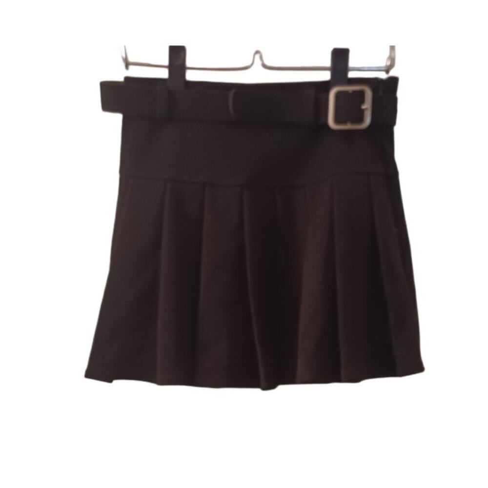 Princess Polly Womens Pleated Mini Skirt Belted Lightweight Brown Size 0